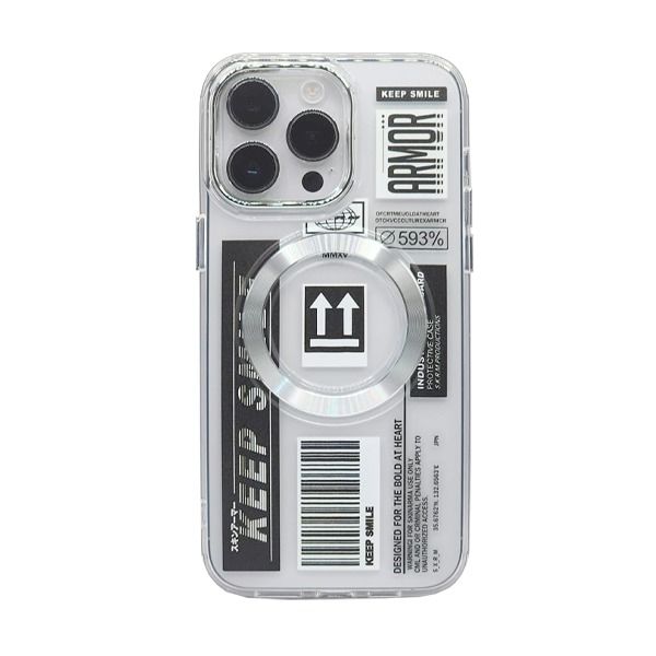 Trendy iPhone 14 Pro Cover Case With MagSafe | Silver Trendy iPhone 14 Pro Cover Case With MagSafe | Silver